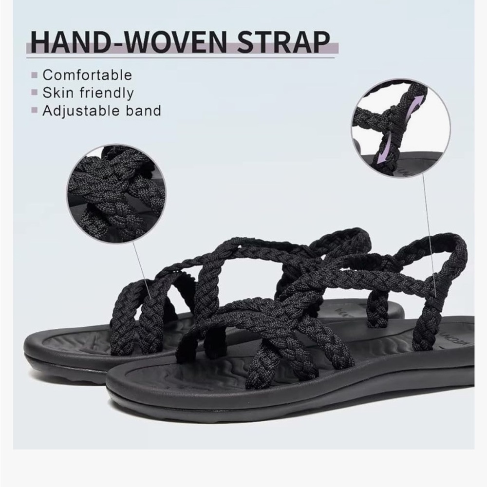 Black Strappy Sandals, size 9 (39) - NWT! ✨ - Picture 2 of 10